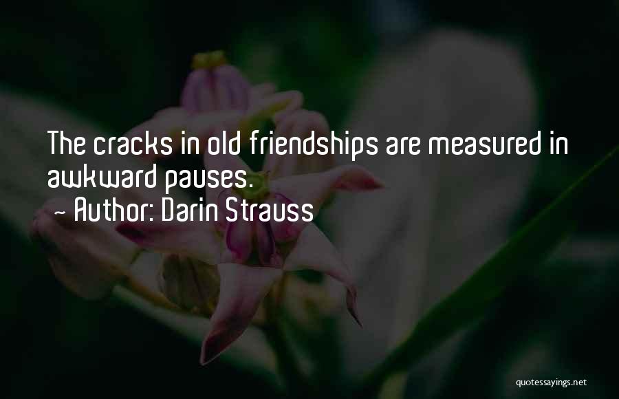 Darin Strauss Quotes: The Cracks In Old Friendships Are Measured In Awkward Pauses.