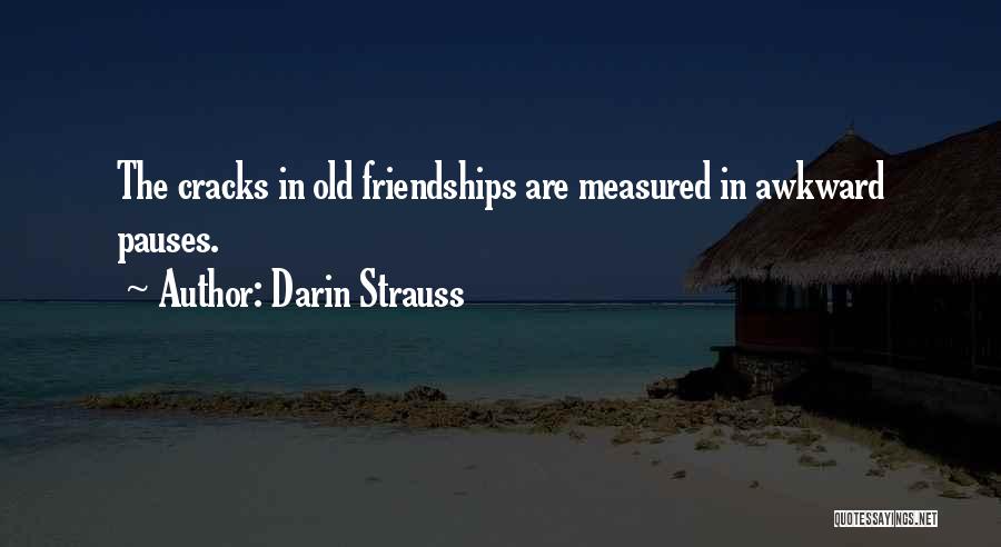 Darin Strauss Quotes: The Cracks In Old Friendships Are Measured In Awkward Pauses.