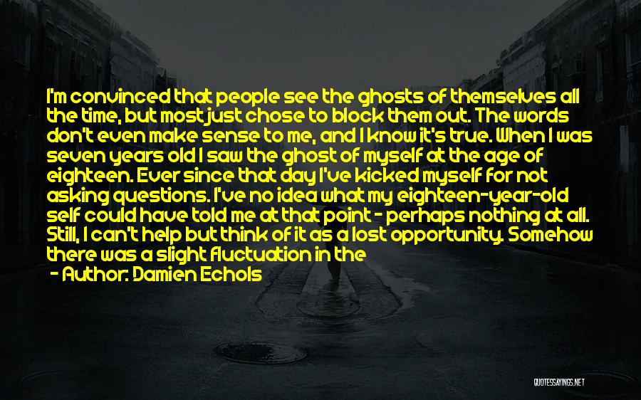 Damien Echols Quotes: I'm Convinced That People See The Ghosts Of Themselves All The Time, But Most Just Chose To Block Them Out.