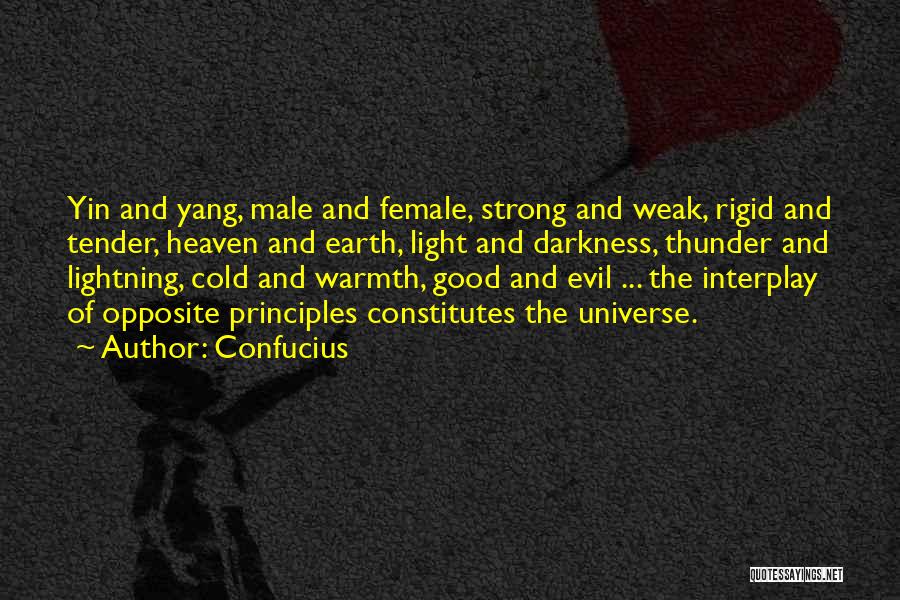 Confucius Quotes: Yin And Yang, Male And Female, Strong And Weak, Rigid And Tender, Heaven And Earth, Light And Darkness, Thunder And
