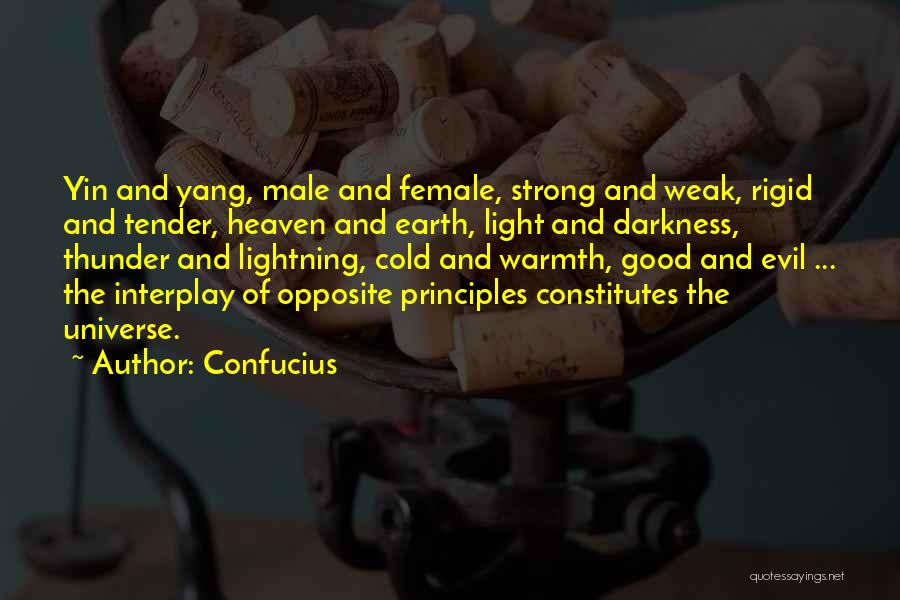 Confucius Quotes: Yin And Yang, Male And Female, Strong And Weak, Rigid And Tender, Heaven And Earth, Light And Darkness, Thunder And