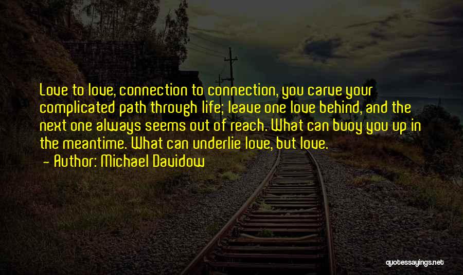 Michael Davidow Quotes: Love To Love, Connection To Connection, You Carve Your Complicated Path Through Life; Leave One Love Behind, And The Next