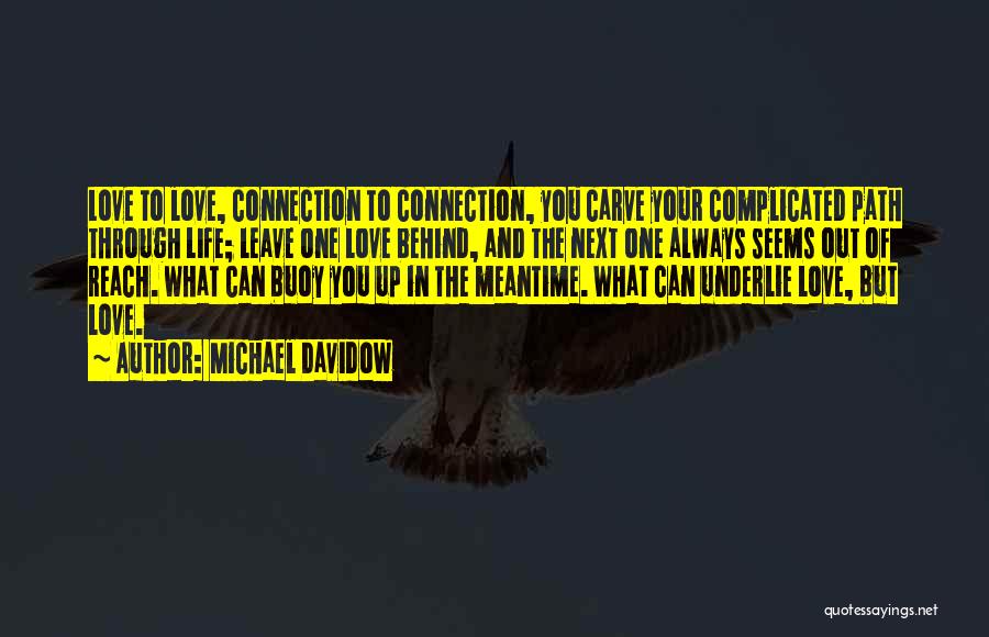 Michael Davidow Quotes: Love To Love, Connection To Connection, You Carve Your Complicated Path Through Life; Leave One Love Behind, And The Next