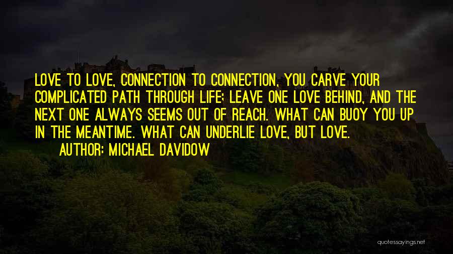 Michael Davidow Quotes: Love To Love, Connection To Connection, You Carve Your Complicated Path Through Life; Leave One Love Behind, And The Next