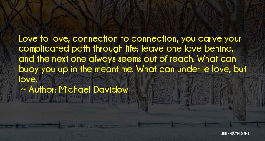 Michael Davidow Quotes: Love To Love, Connection To Connection, You Carve Your Complicated Path Through Life; Leave One Love Behind, And The Next