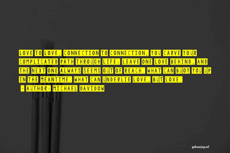 Michael Davidow Quotes: Love To Love, Connection To Connection, You Carve Your Complicated Path Through Life; Leave One Love Behind, And The Next