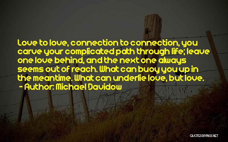 Michael Davidow Quotes: Love To Love, Connection To Connection, You Carve Your Complicated Path Through Life; Leave One Love Behind, And The Next