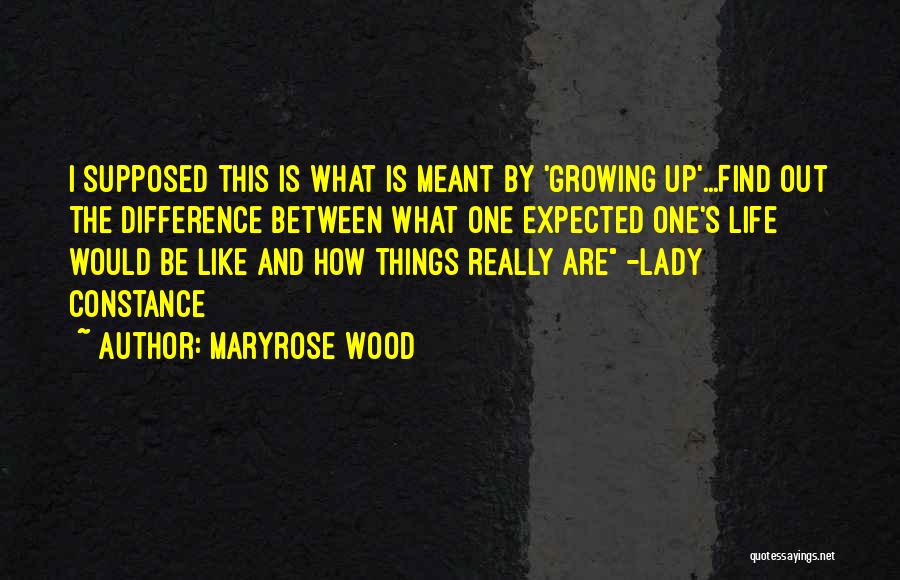 Maryrose Wood Quotes: I Supposed This Is What Is Meant By 'growing Up'...find Out The Difference Between What One Expected One's Life Would