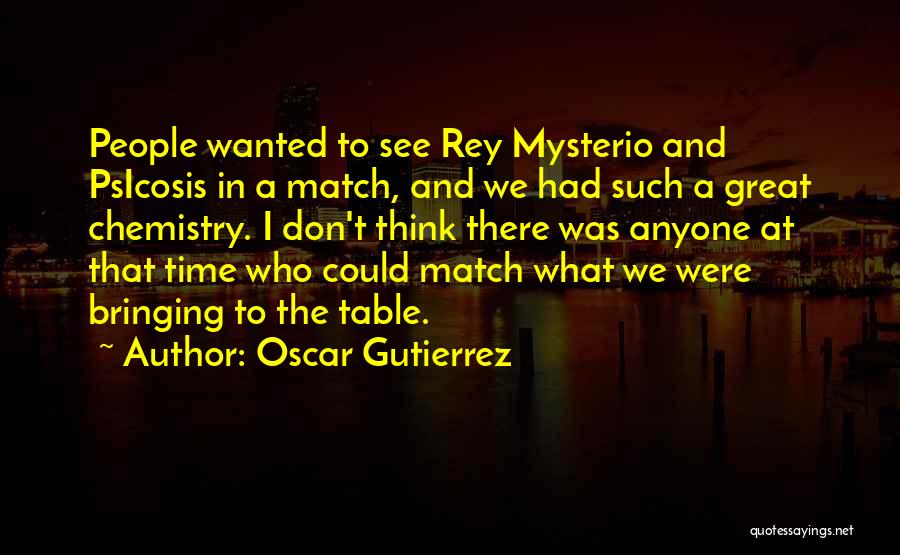 Oscar Gutierrez Quotes: People Wanted To See Rey Mysterio And Psicosis In A Match, And We Had Such A Great Chemistry. I Don't