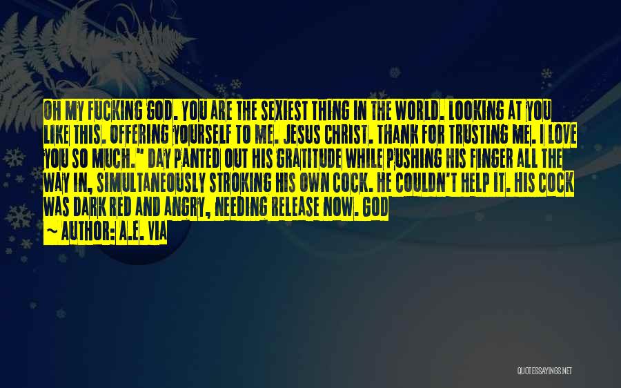 A.E. Via Quotes: Oh My Fucking God. You Are The Sexiest Thing In The World. Looking At You Like This. Offering Yourself To