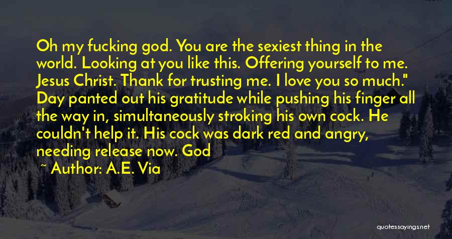 A.E. Via Quotes: Oh My Fucking God. You Are The Sexiest Thing In The World. Looking At You Like This. Offering Yourself To