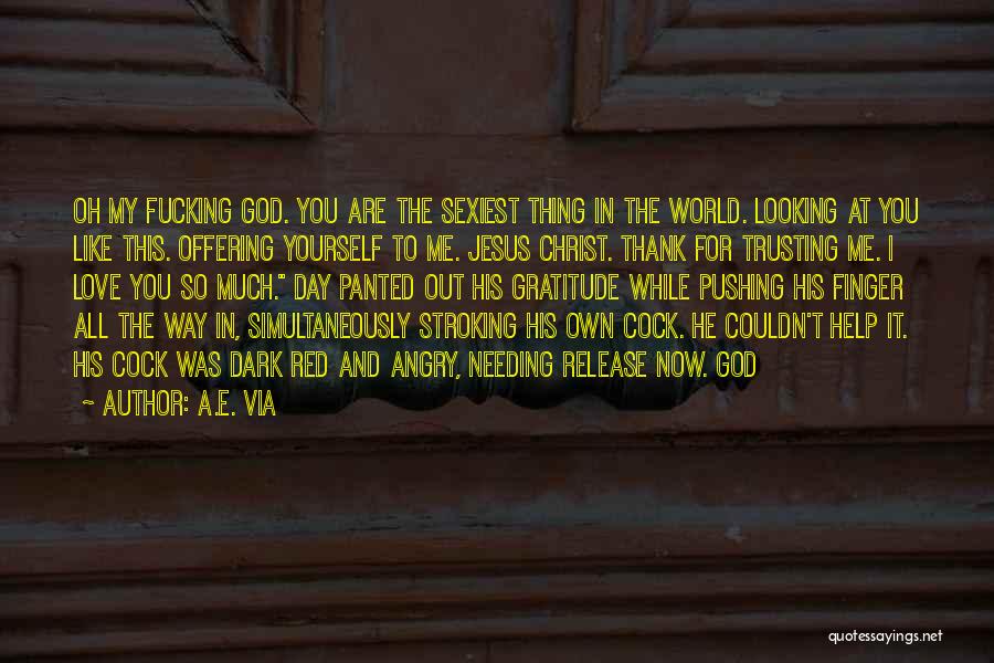 A.E. Via Quotes: Oh My Fucking God. You Are The Sexiest Thing In The World. Looking At You Like This. Offering Yourself To