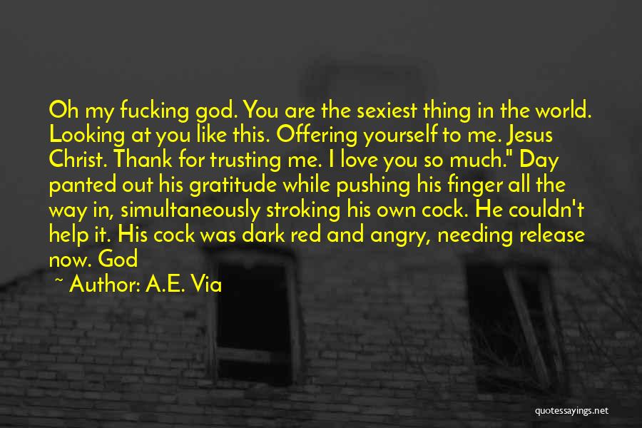 A.E. Via Quotes: Oh My Fucking God. You Are The Sexiest Thing In The World. Looking At You Like This. Offering Yourself To