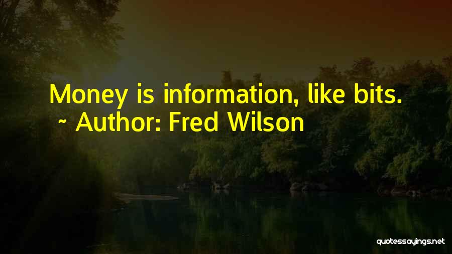 Fred Wilson Quotes: Money Is Information, Like Bits.