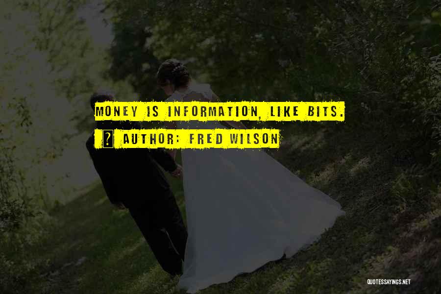 Fred Wilson Quotes: Money Is Information, Like Bits.