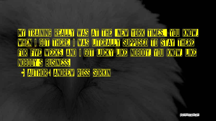 Andrew Ross Sorkin Quotes: My Training Really Was At The 'new York Times,' You Know. When I Got There, I Was Literally Supposed To