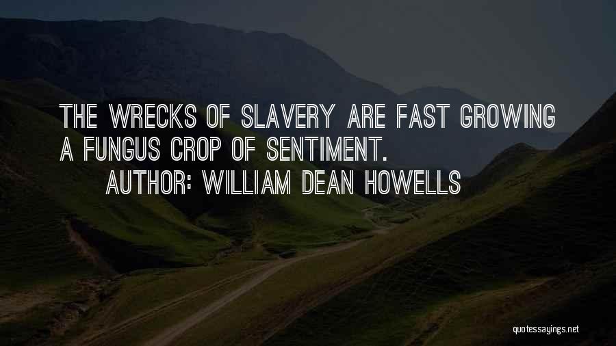 William Dean Howells Quotes: The Wrecks Of Slavery Are Fast Growing A Fungus Crop Of Sentiment.