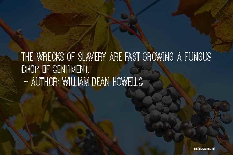 William Dean Howells Quotes: The Wrecks Of Slavery Are Fast Growing A Fungus Crop Of Sentiment.