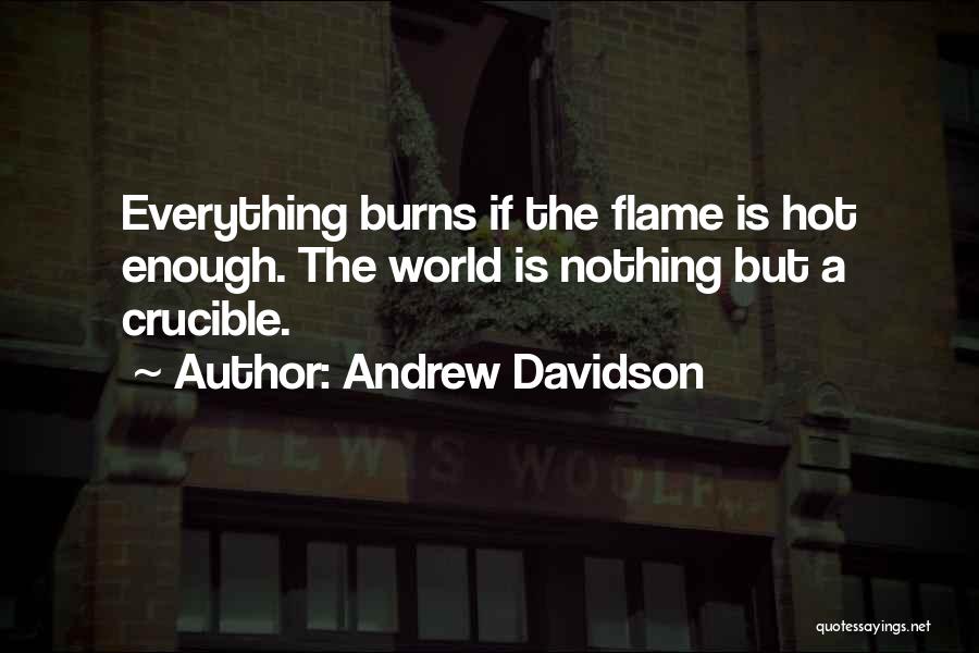 Andrew Davidson Quotes: Everything Burns If The Flame Is Hot Enough. The World Is Nothing But A Crucible.