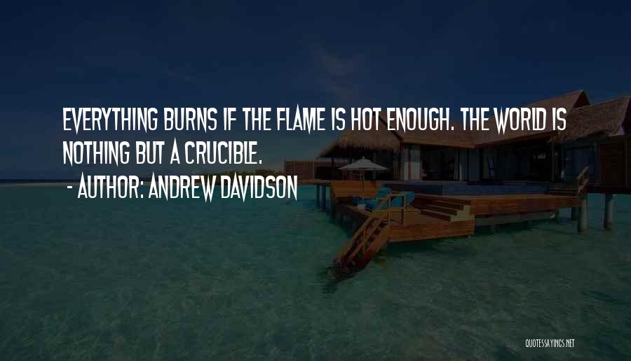 Andrew Davidson Quotes: Everything Burns If The Flame Is Hot Enough. The World Is Nothing But A Crucible.