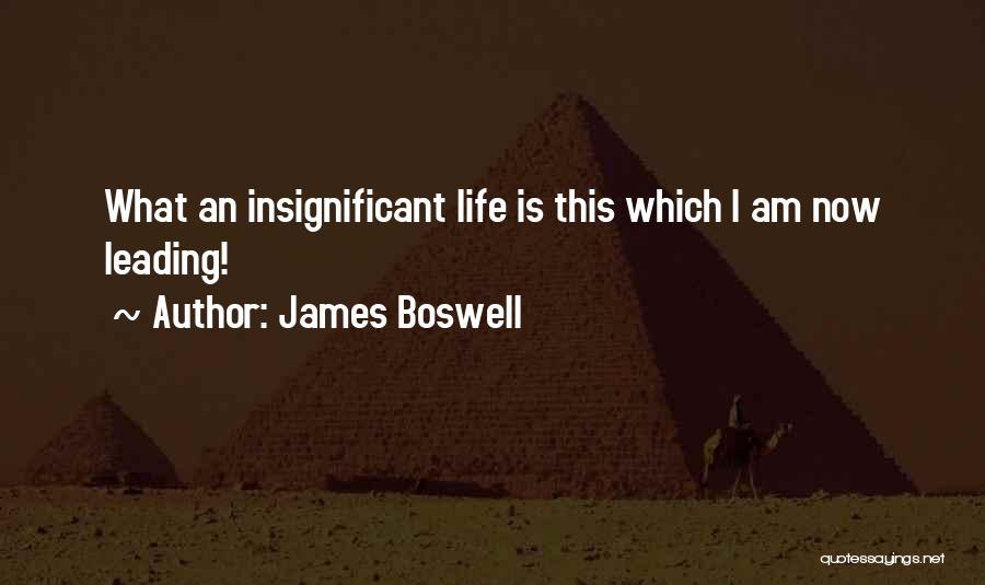 James Boswell Quotes: What An Insignificant Life Is This Which I Am Now Leading!