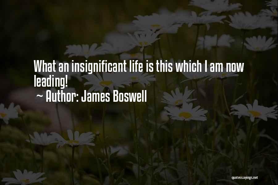James Boswell Quotes: What An Insignificant Life Is This Which I Am Now Leading!