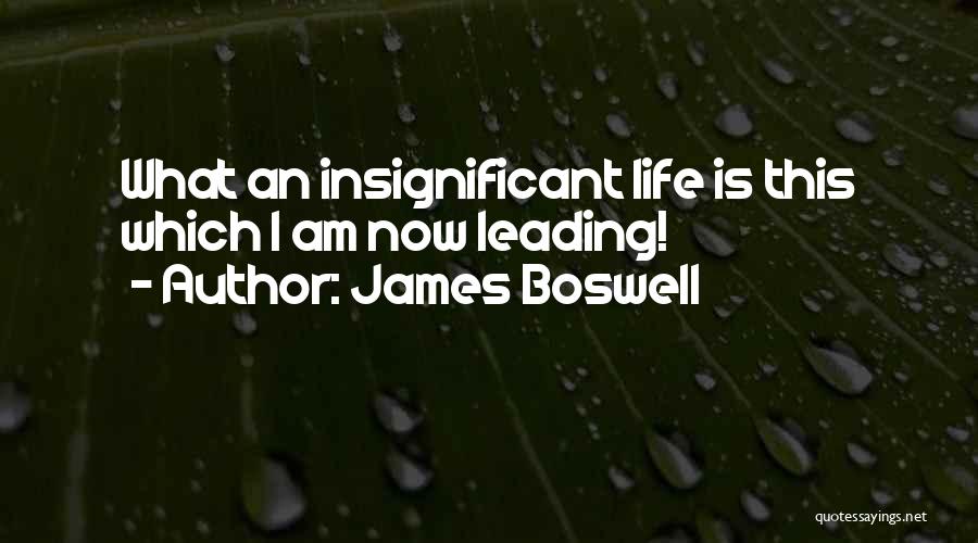 James Boswell Quotes: What An Insignificant Life Is This Which I Am Now Leading!