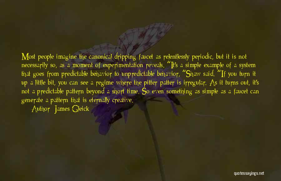 James Gleick Quotes: Most People Imagine The Canonical Dripping Faucet As Relentlessly Periodic, But It Is Not Necessarily So, As A Moment Of