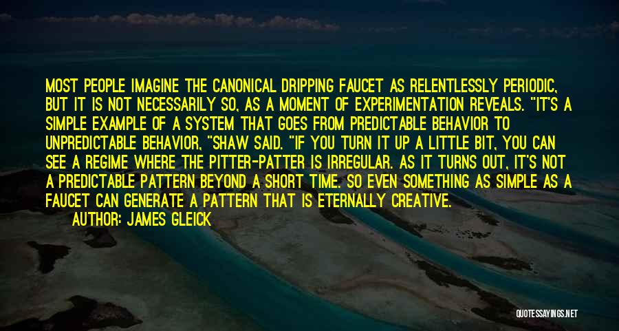 James Gleick Quotes: Most People Imagine The Canonical Dripping Faucet As Relentlessly Periodic, But It Is Not Necessarily So, As A Moment Of