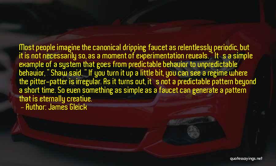 James Gleick Quotes: Most People Imagine The Canonical Dripping Faucet As Relentlessly Periodic, But It Is Not Necessarily So, As A Moment Of