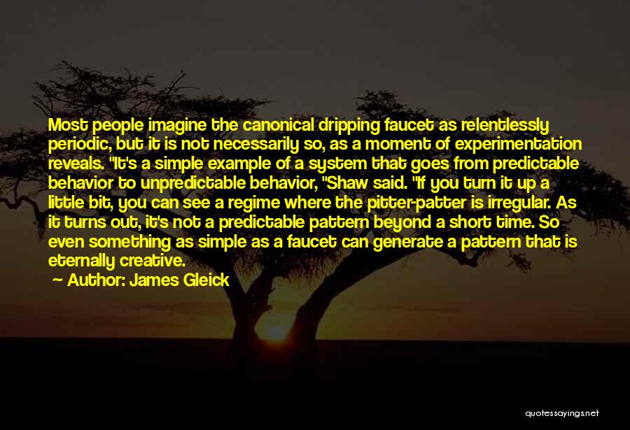 James Gleick Quotes: Most People Imagine The Canonical Dripping Faucet As Relentlessly Periodic, But It Is Not Necessarily So, As A Moment Of