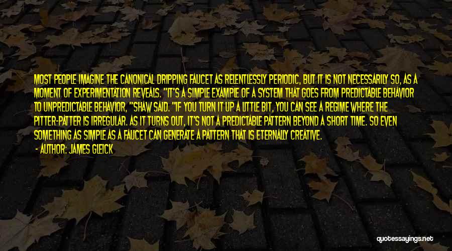 James Gleick Quotes: Most People Imagine The Canonical Dripping Faucet As Relentlessly Periodic, But It Is Not Necessarily So, As A Moment Of