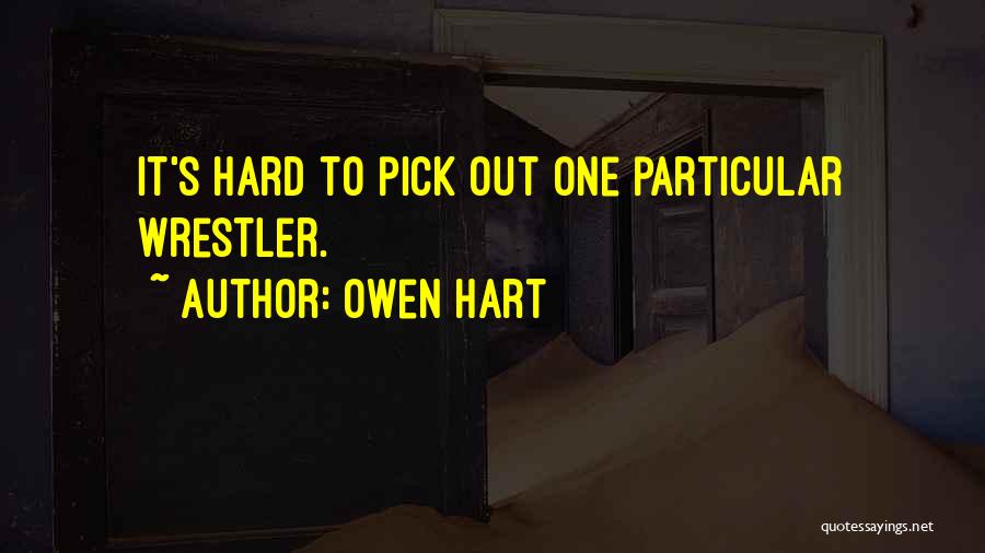 Owen Hart Quotes: It's Hard To Pick Out One Particular Wrestler.