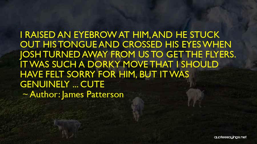 James Patterson Quotes: I Raised An Eyebrow At Him, And He Stuck Out His Tongue And Crossed His Eyes When Josh Turned Away