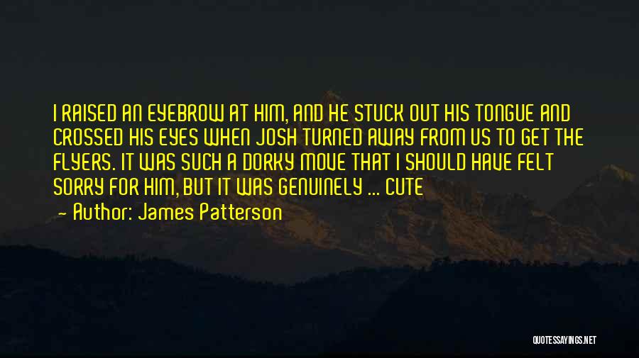 James Patterson Quotes: I Raised An Eyebrow At Him, And He Stuck Out His Tongue And Crossed His Eyes When Josh Turned Away