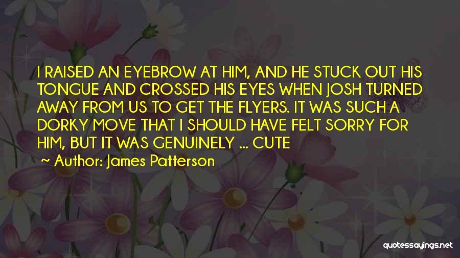 James Patterson Quotes: I Raised An Eyebrow At Him, And He Stuck Out His Tongue And Crossed His Eyes When Josh Turned Away