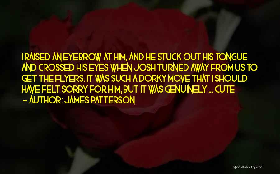 James Patterson Quotes: I Raised An Eyebrow At Him, And He Stuck Out His Tongue And Crossed His Eyes When Josh Turned Away