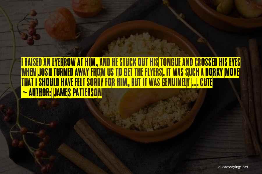 James Patterson Quotes: I Raised An Eyebrow At Him, And He Stuck Out His Tongue And Crossed His Eyes When Josh Turned Away