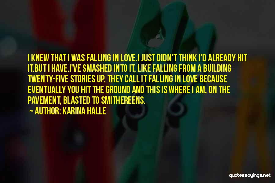 Karina Halle Quotes: I Knew That I Was Falling In Love.i Just Didn't Think I'd Already Hit It.but I Have.i've Smashed Into It,