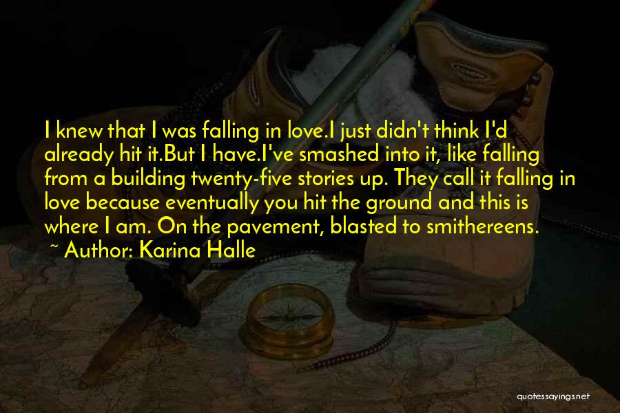 Karina Halle Quotes: I Knew That I Was Falling In Love.i Just Didn't Think I'd Already Hit It.but I Have.i've Smashed Into It,