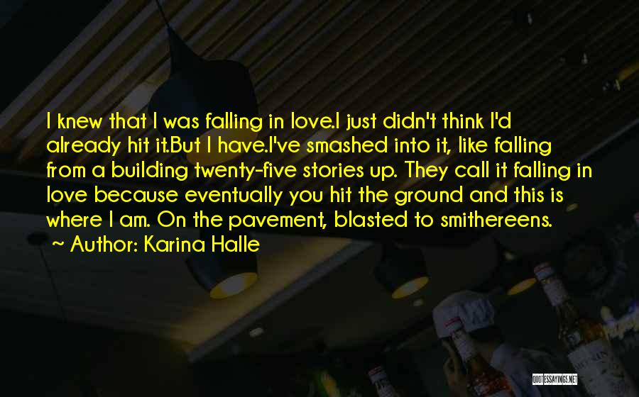 Karina Halle Quotes: I Knew That I Was Falling In Love.i Just Didn't Think I'd Already Hit It.but I Have.i've Smashed Into It,