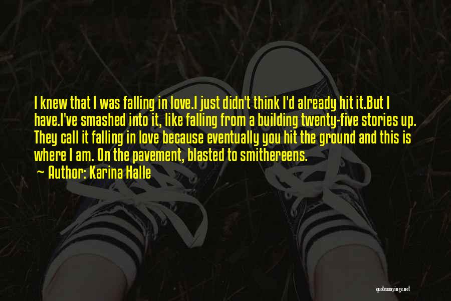 Karina Halle Quotes: I Knew That I Was Falling In Love.i Just Didn't Think I'd Already Hit It.but I Have.i've Smashed Into It,