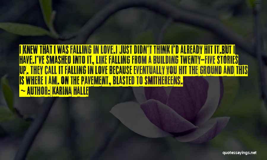 Karina Halle Quotes: I Knew That I Was Falling In Love.i Just Didn't Think I'd Already Hit It.but I Have.i've Smashed Into It,