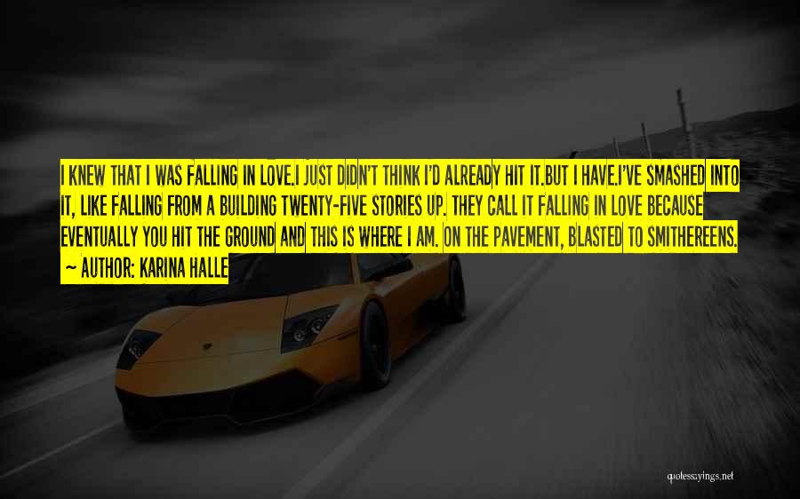 Karina Halle Quotes: I Knew That I Was Falling In Love.i Just Didn't Think I'd Already Hit It.but I Have.i've Smashed Into It,