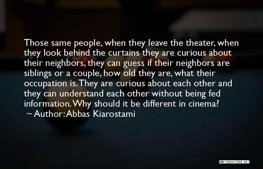 Abbas Kiarostami Quotes: Those Same People, When They Leave The Theater, When They Look Behind The Curtains They Are Curious About Their Neighbors,