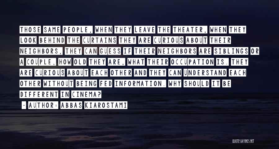 Abbas Kiarostami Quotes: Those Same People, When They Leave The Theater, When They Look Behind The Curtains They Are Curious About Their Neighbors,