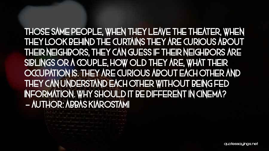 Abbas Kiarostami Quotes: Those Same People, When They Leave The Theater, When They Look Behind The Curtains They Are Curious About Their Neighbors,