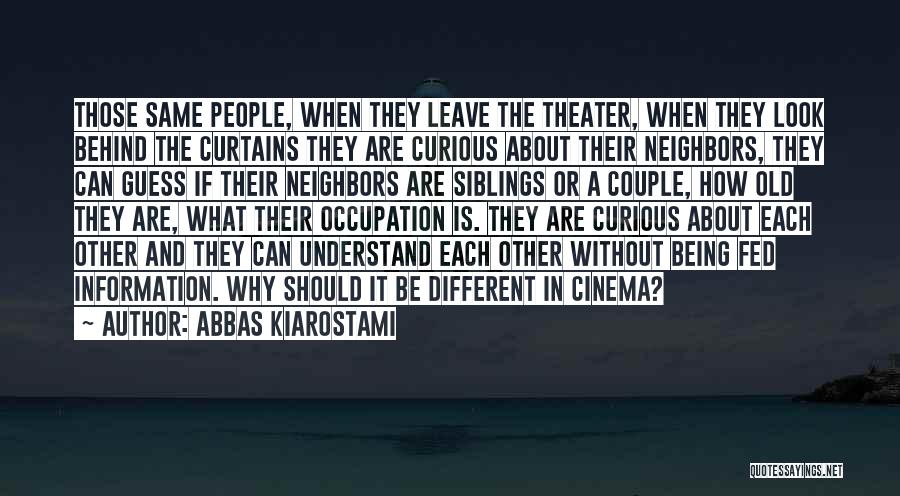 Abbas Kiarostami Quotes: Those Same People, When They Leave The Theater, When They Look Behind The Curtains They Are Curious About Their Neighbors,