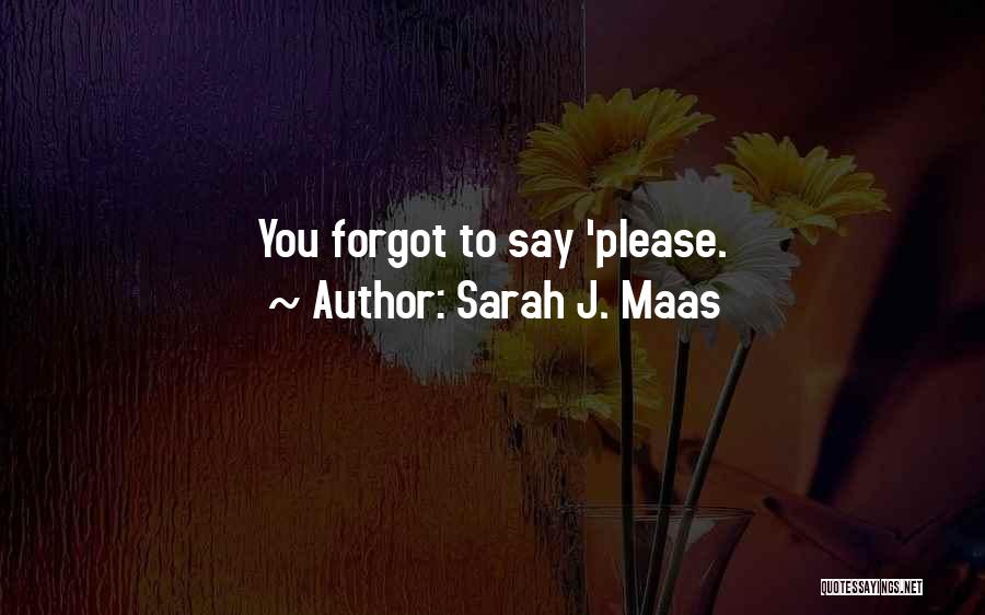 Sarah J. Maas Quotes: You Forgot To Say 'please.
