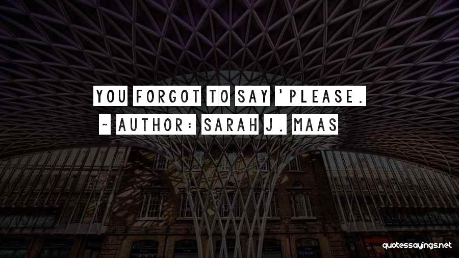 Sarah J. Maas Quotes: You Forgot To Say 'please.